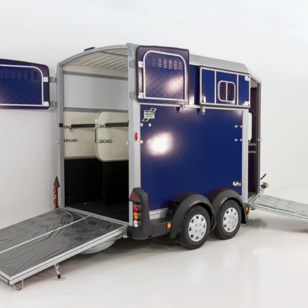 Ifor Williams Pferdeanhänger HB511|Heckklappen-Türkombination|blau